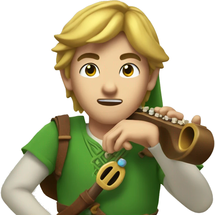 Link playing an ocarina  emoji