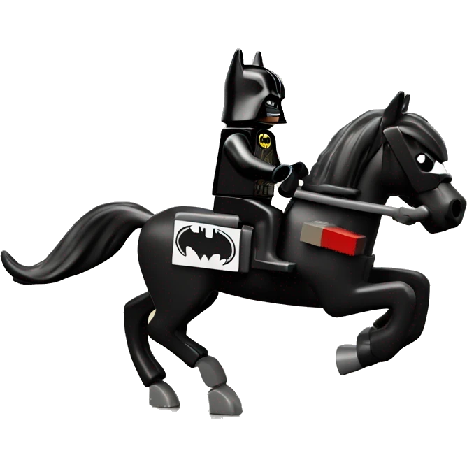 Lego horse with Batman racing against Darth Vader’s horse  emoji