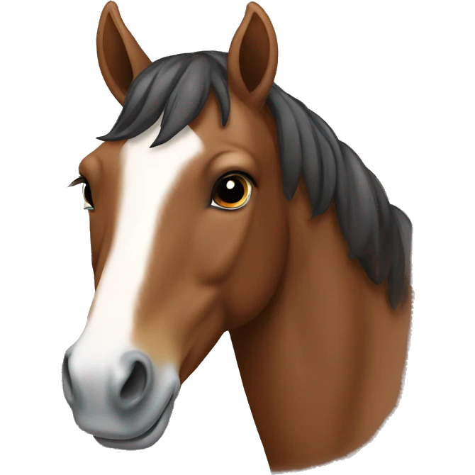 Brown horse with white spot on the nose emoji