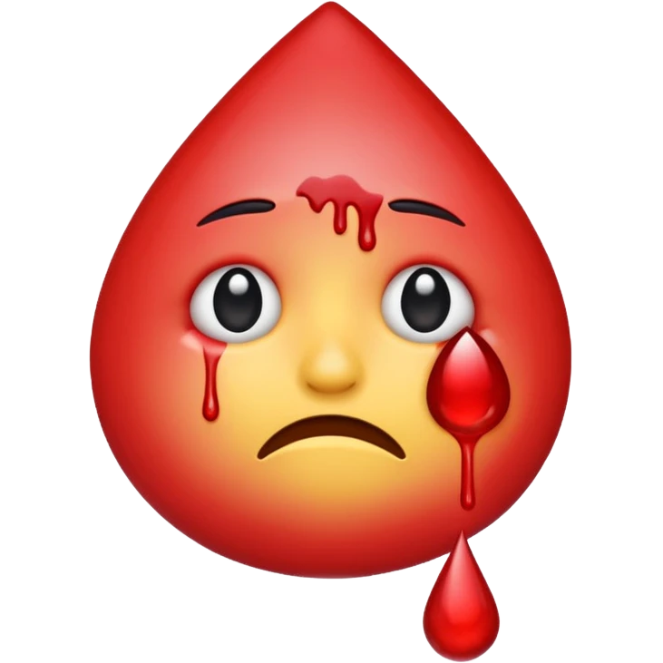 Sad emoji with blood drop on the side  emoji