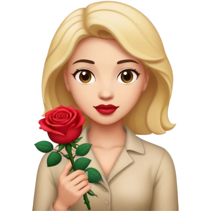 woman with rose emoji