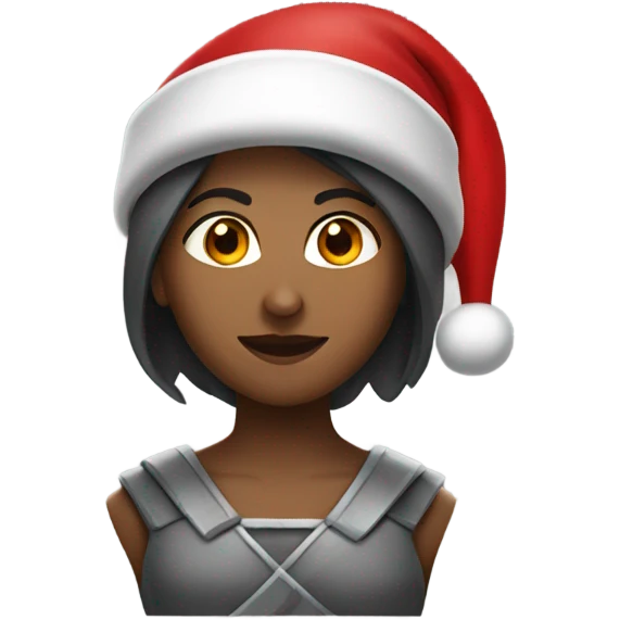 spartan female wearing red santa hat emoji