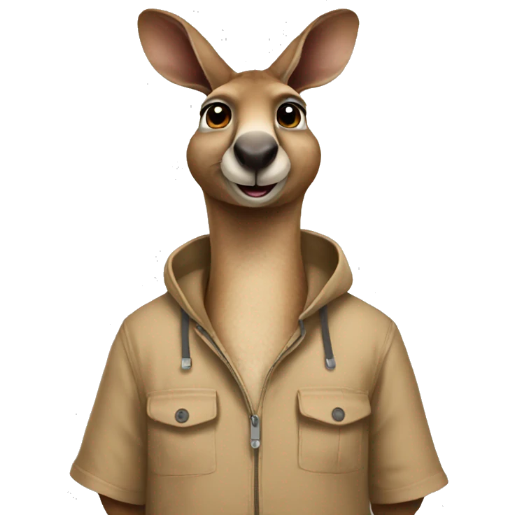 kangaroo using pc emoji