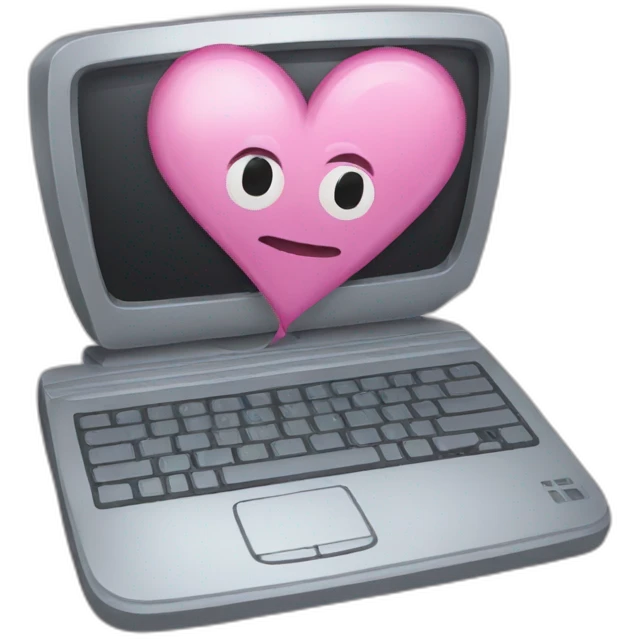un ordinateur rose emoji