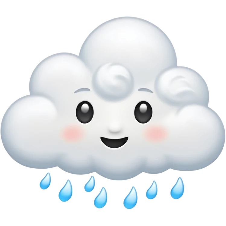 simple white cloud in the sky, no face emoji