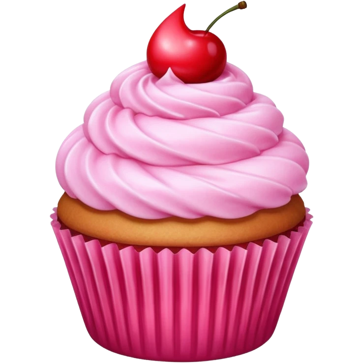 pink cupcake with cherry on top emoji