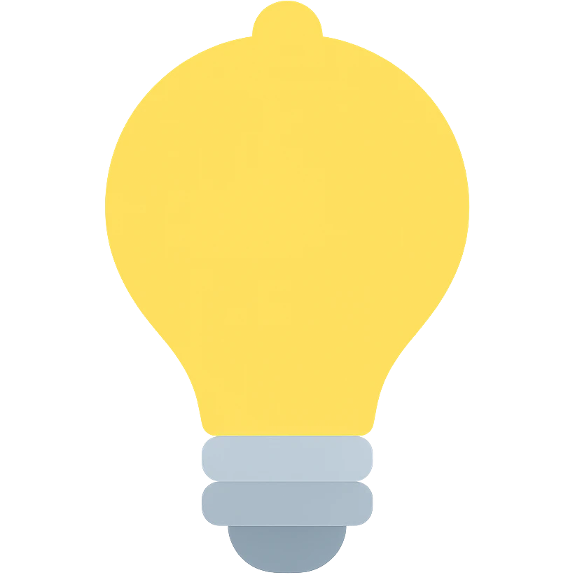 bulb icon with color accents, modern and professional look emoji