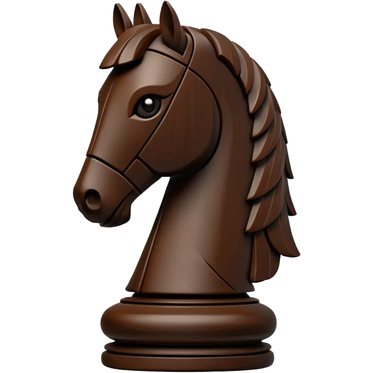 Black Trojan horse chess piece emoji