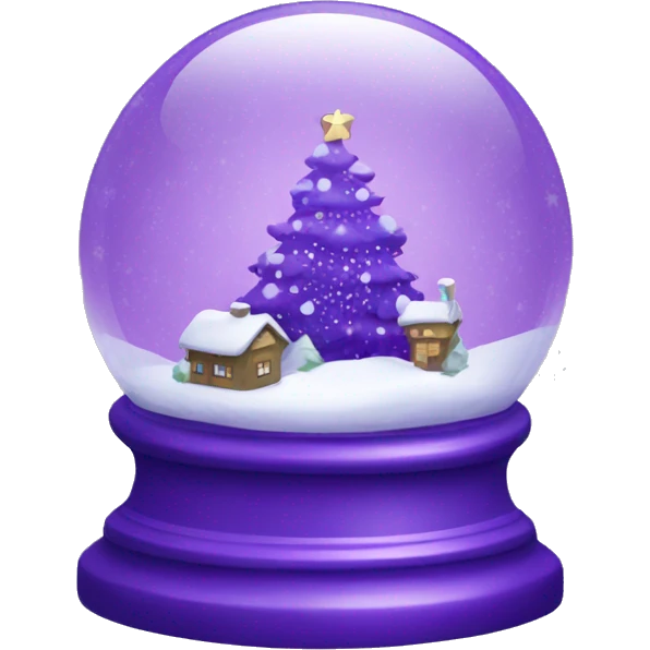 Purple Christmas snow globe emoji