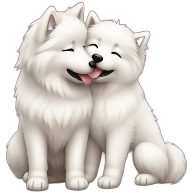 samoyede kissing emoji