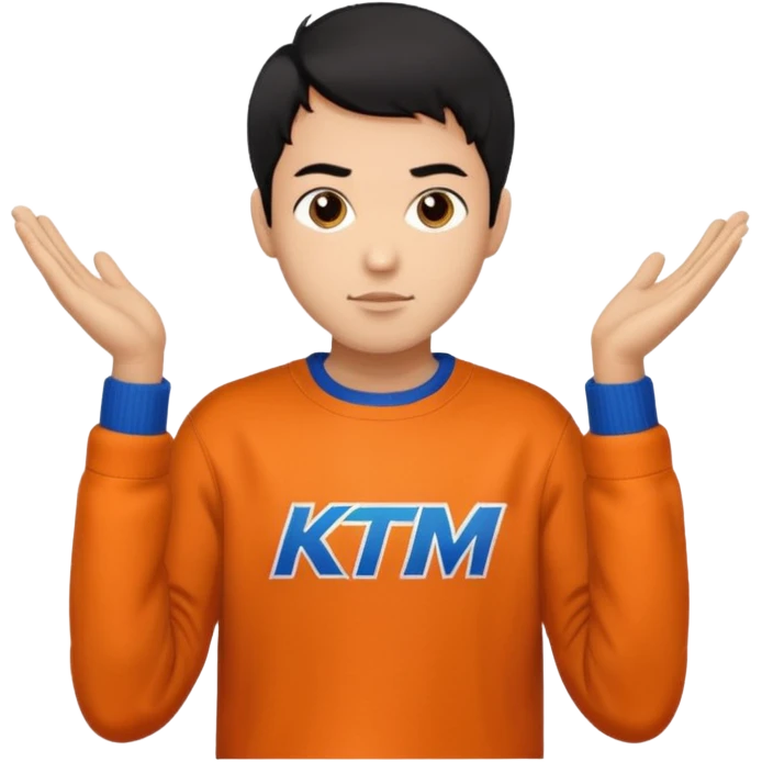 a man with short hair wear a ktm sweater emoji