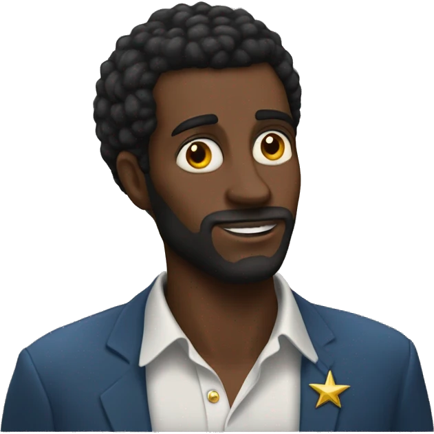 Negrito con Estrella en los ojos emoji