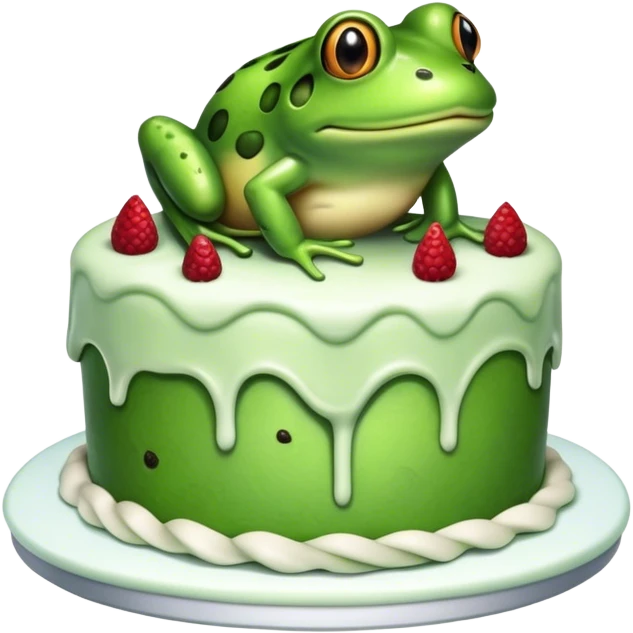 Frog eating cake  emoji
