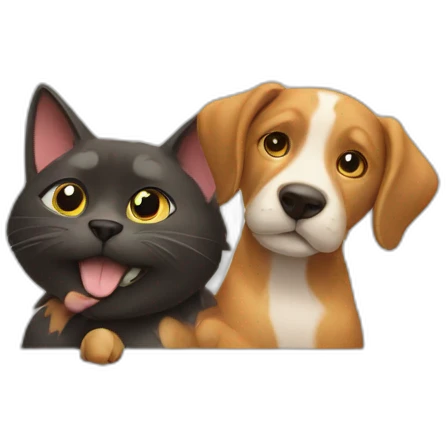 cat and dog play emoji