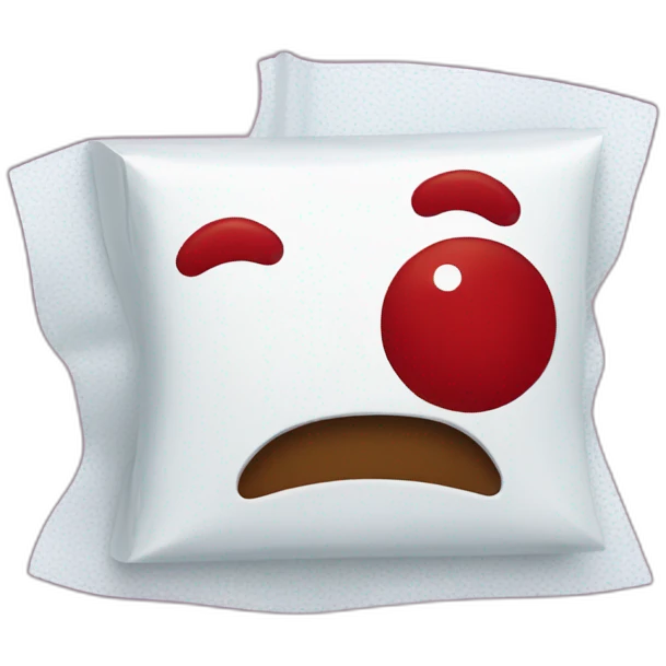 Red splotchy kleenex emoji