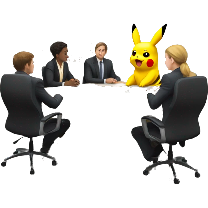 pikachu in a meeting  emoji