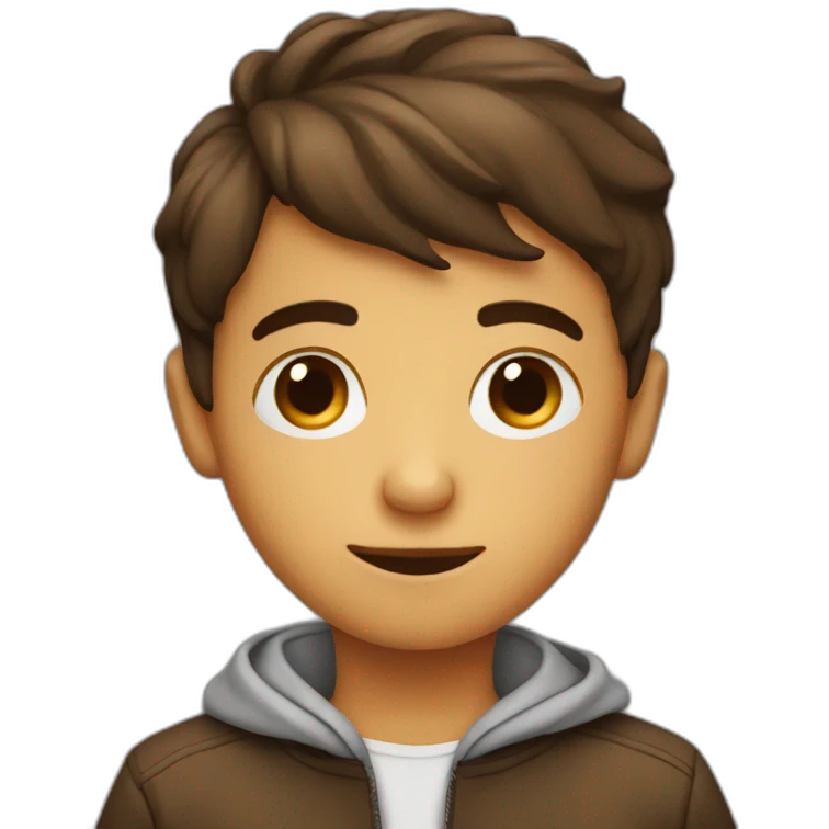Boy with coffee emoji