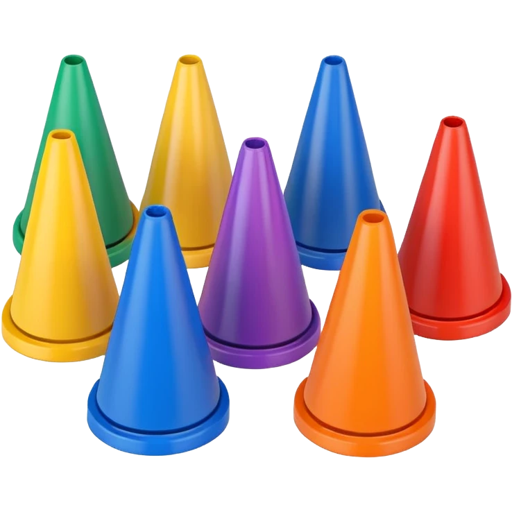 colorful Cone markers
 emoji