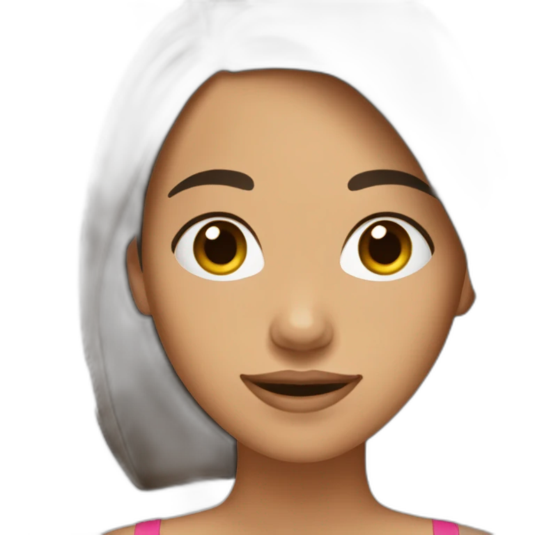 Fille brune avec les cheveux longs emoji
