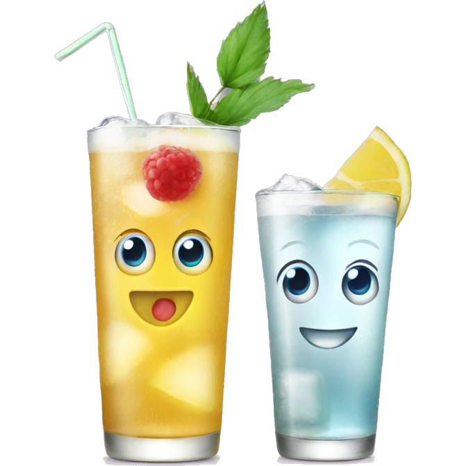 cocktail seltzer cheering with another  emoji