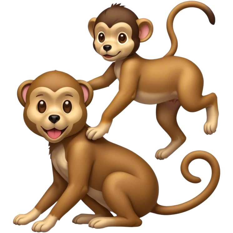 dog riding monkey  emoji