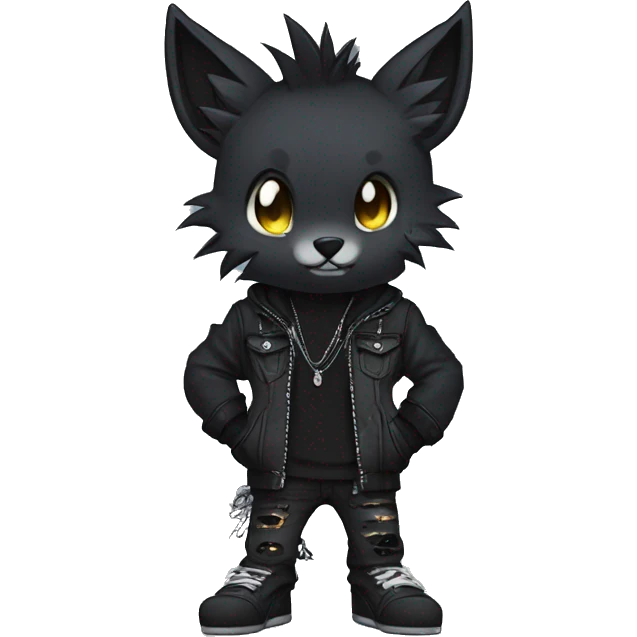 Dark Punk Edgy Cool FurSona Fakemon Full Body emoji