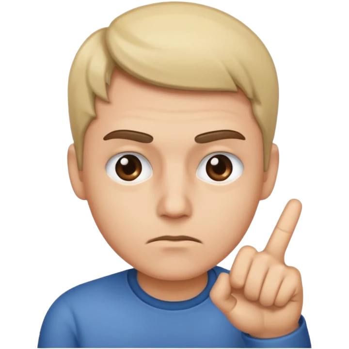 One raised eyebrow face and finger pointing  emoji