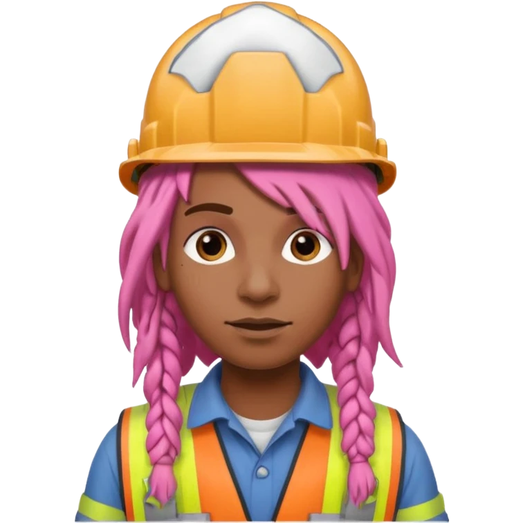 construction worker heavy pink dreadlocked haired man  emoji