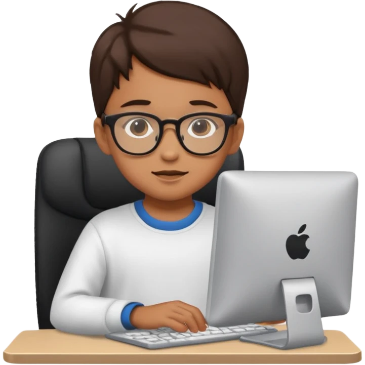 a child programs on a computer emoji