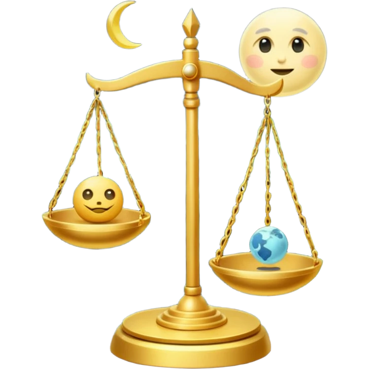 forest alchemist weighing tiny moon on golden scale emoji