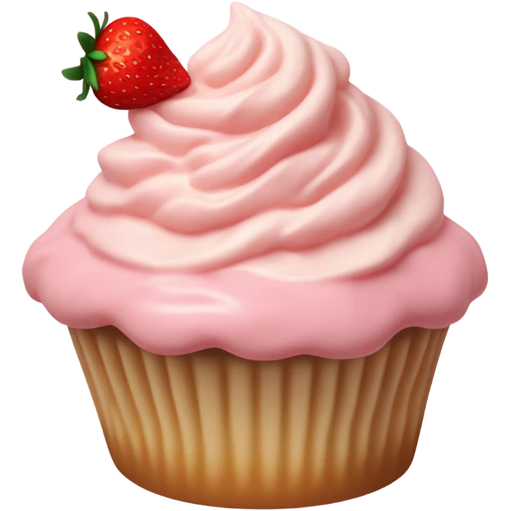Cupcake with Strawberry cheesecake frosting  emoji