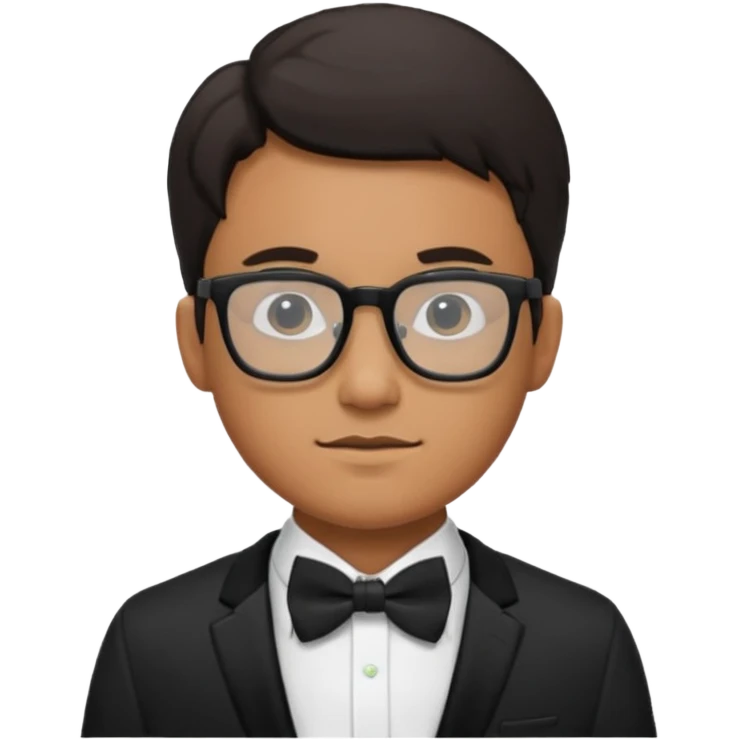 man with bowtie, jacket and glasses emoji