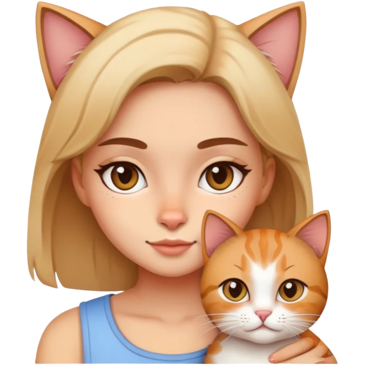 Girl with cat emoji
