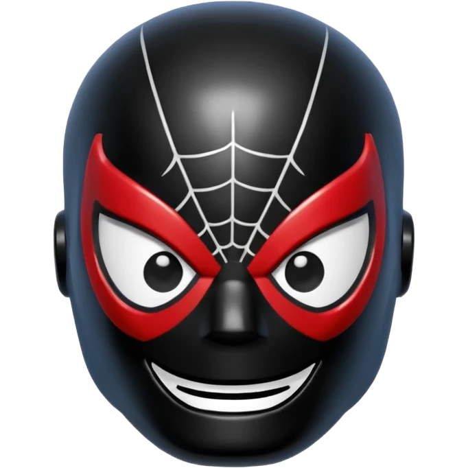 Spiderman Lego head full black not red emoji
