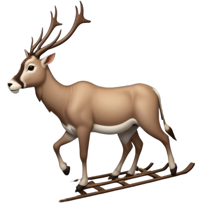 Eland met slede in dennenbos  emoji