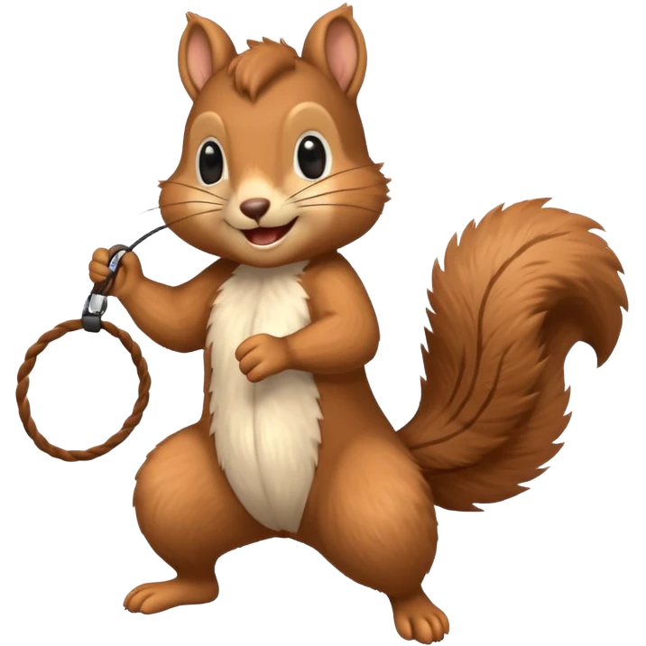 Squirrel playing jump rope emoji