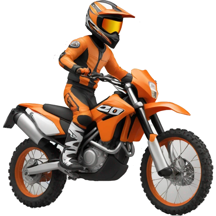 MotarCross man on orange dirtbike emoji