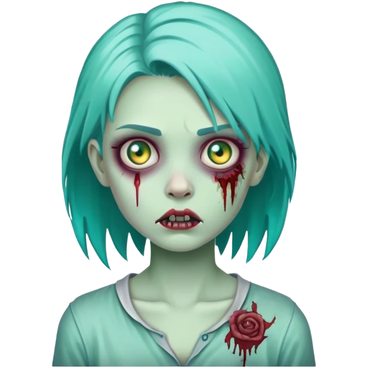 girl zombie with teal hair emoji