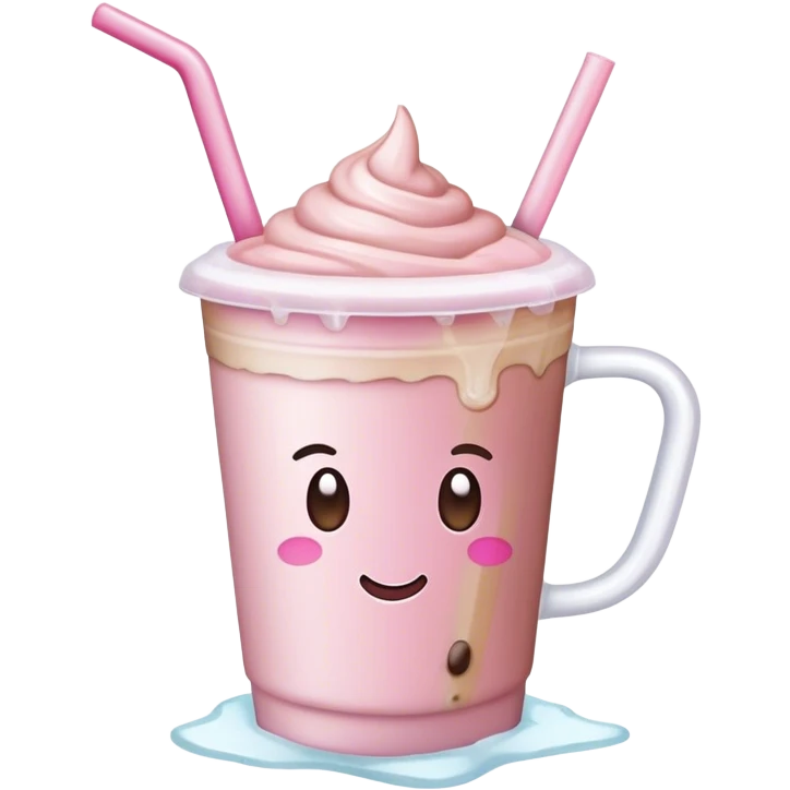 light pink bow on light pink bow on a ice coffe emoji