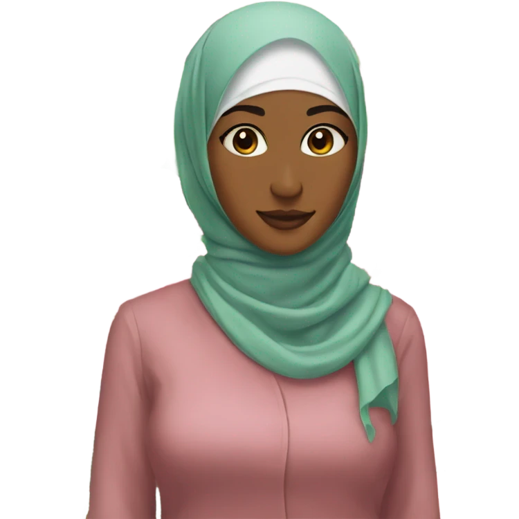 Hijabi with one hibiscus flower on her head emoji