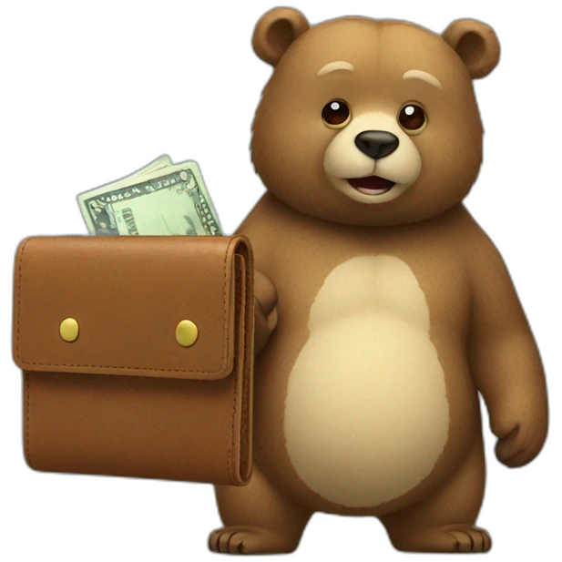 Bear with wallet emoji
