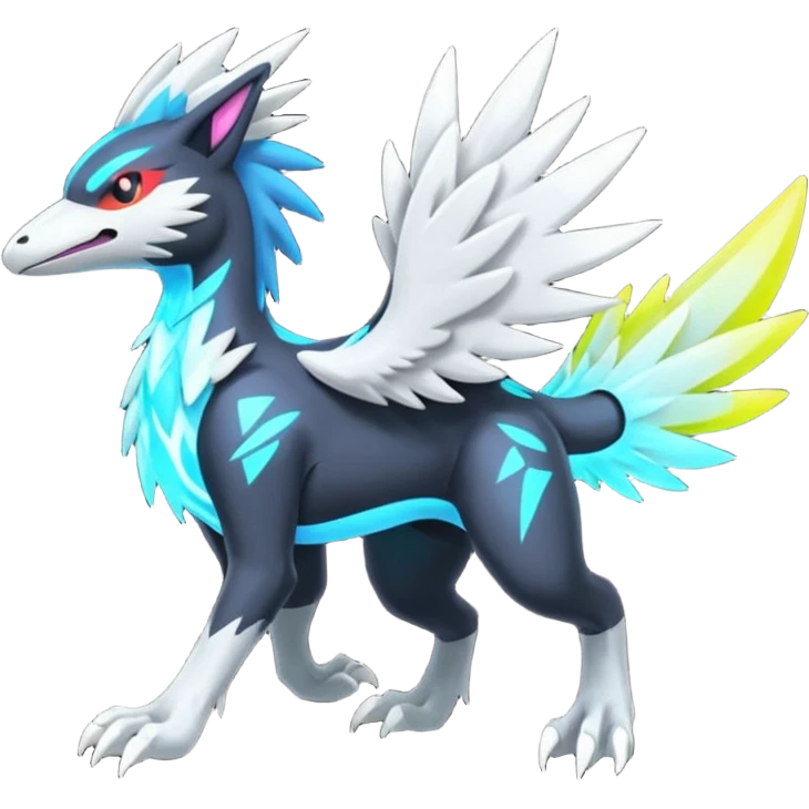 Neon Vibrant Pulsating Trail-glowing Chromatic Trico-Kyurem-Silvally-fusion-hybrid emoji