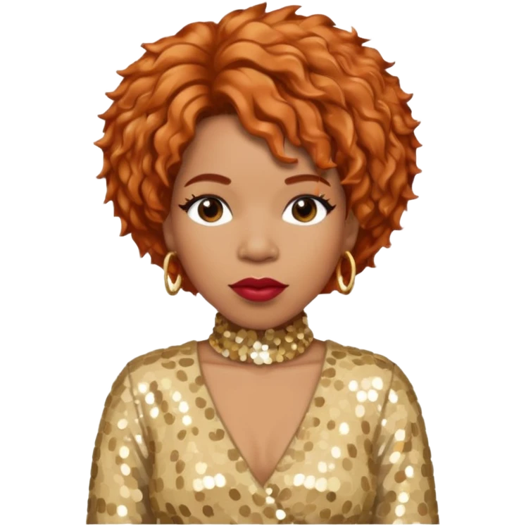 Macy Gray from Mary Mary with reddish blonde hair, cream sequin outfit emoji