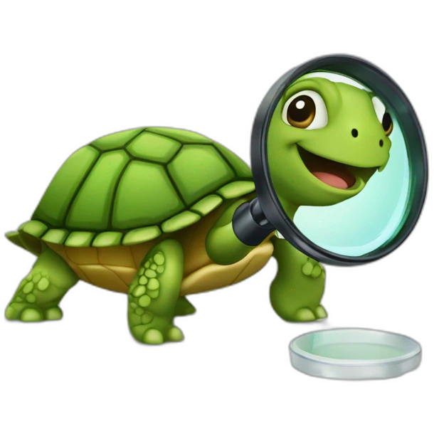 turtle with magnifying glass emoji