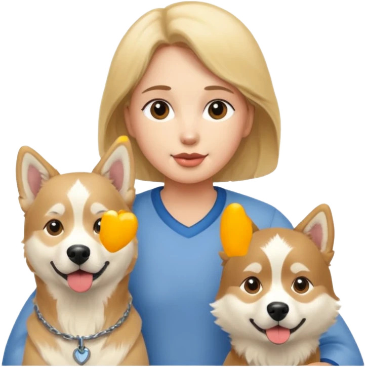 Walker + two dogs emoji