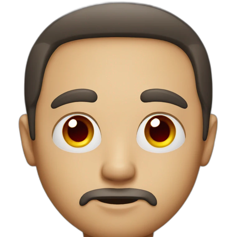 Man with a big head and red eyes  emoji