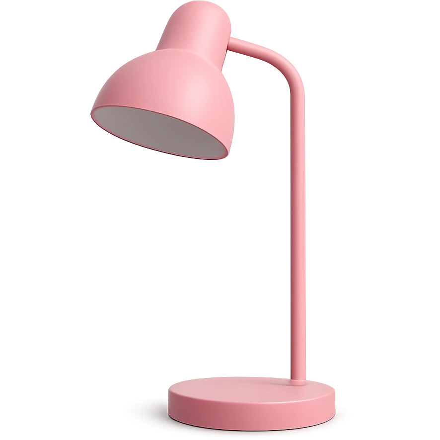 pink desk lamp, trendy emoji