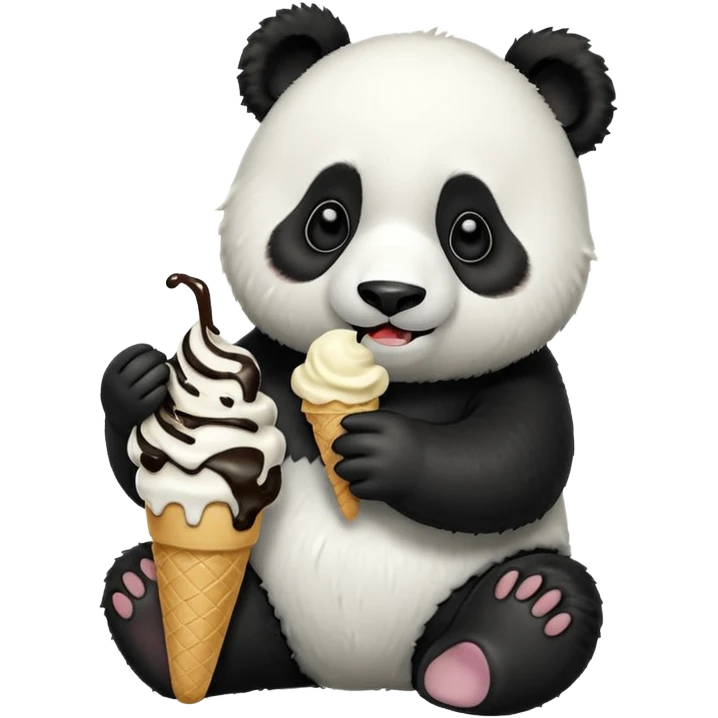 Panda eating ice cream emoji