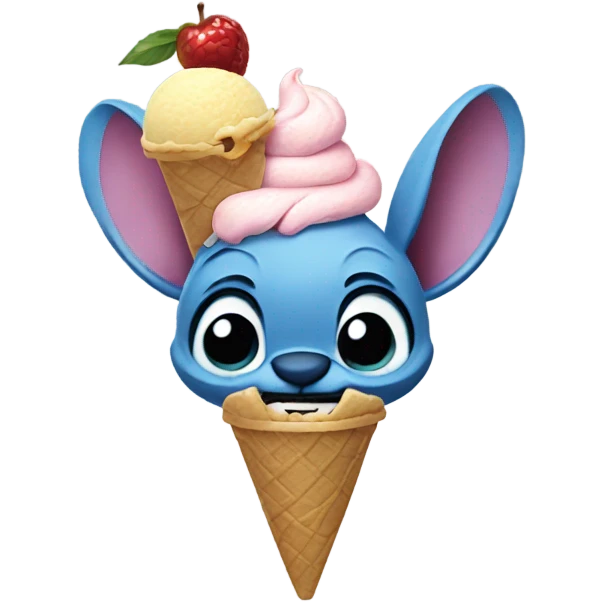 Stitch eating ice cream emoji
