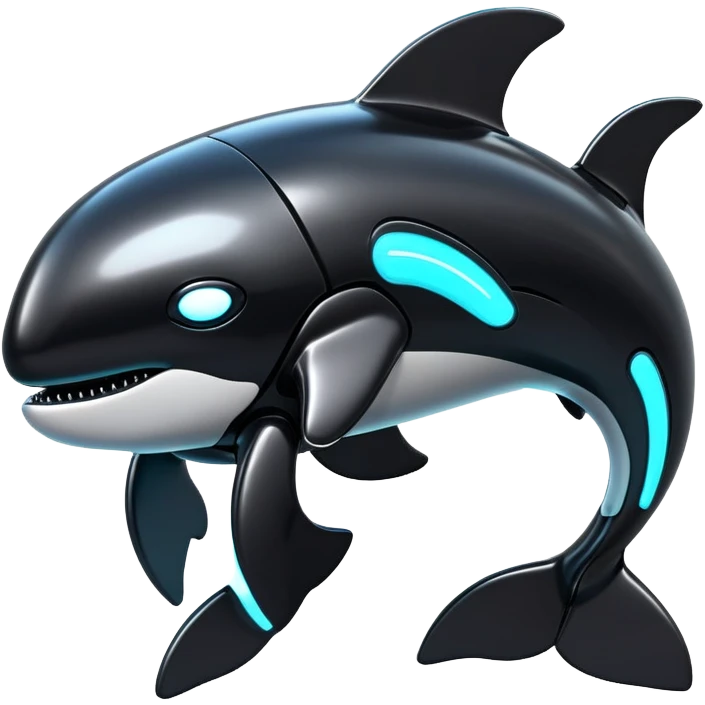 tubby black cyberpunk orca robot emoji